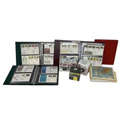 Great British and World stamps, including first day covers many with special postmarks and printed addresses, various United States of America stamps, loose stamps, empty stockbook, collecting accessories including ultra violet lamp etc