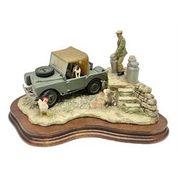 Border Fine Arts Putting Out the Milk, no JH66 by Ray Ayres, limited edition 200/1500, on wooden base, H18cm
