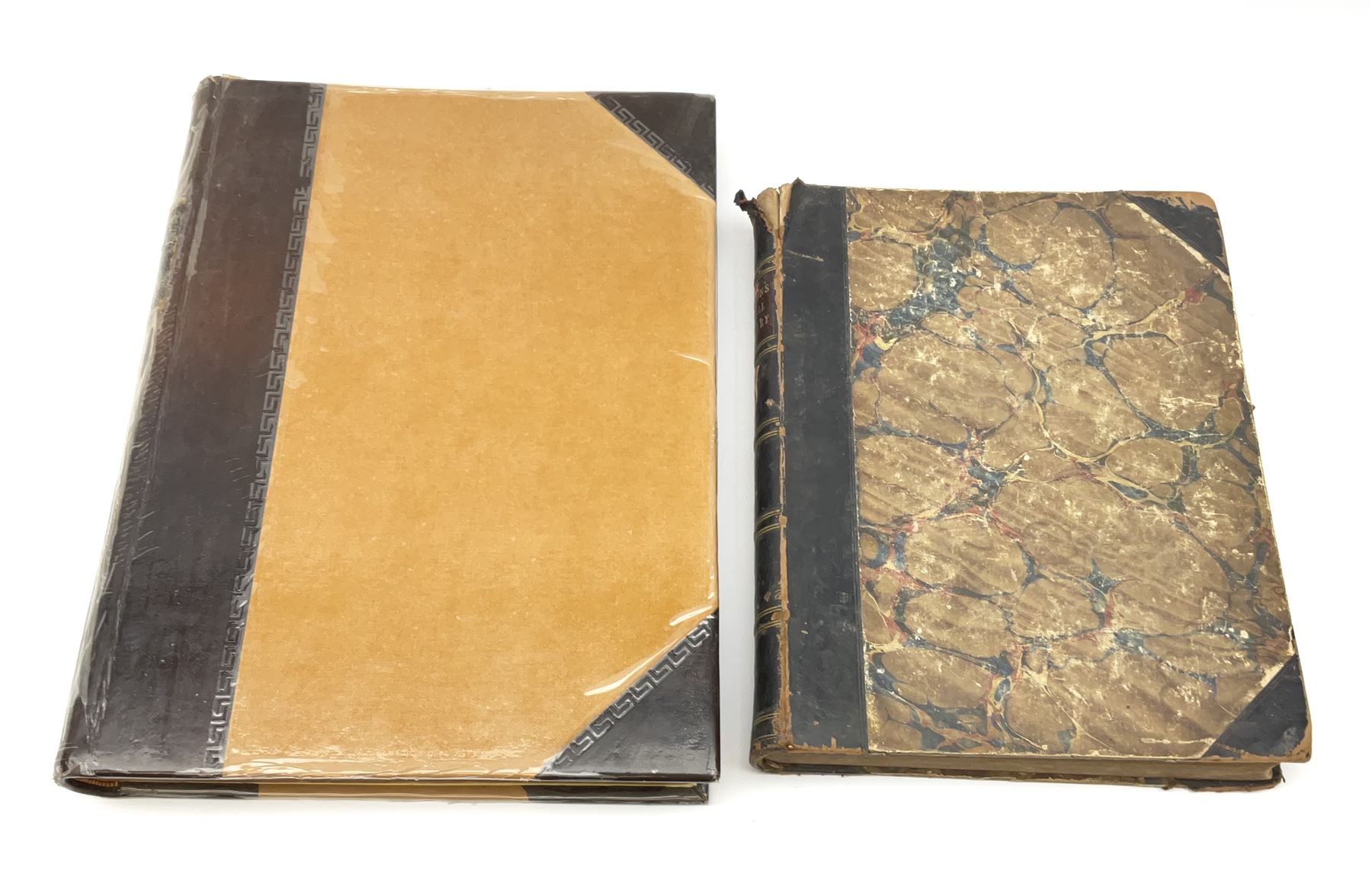 Newlands James: The Carpenter and Joiner's Assistant being a comprehensive treatise on the selection, preparation, and strength of materials and the mechanical principles of framing. Nd c1880. Later half leather binding and end papers; and Nicholson Peter (Thomas Tredgold): Practical Carpentry, Joinery, and Cabinet-Making. 1857. Half leather binding (2)
