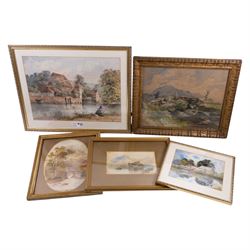 Collection of five 19th and early 20th century watercolours, variously signed, max 36cm x 50cm (6)