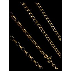 Two 9ct gold chains, both hallmarked 