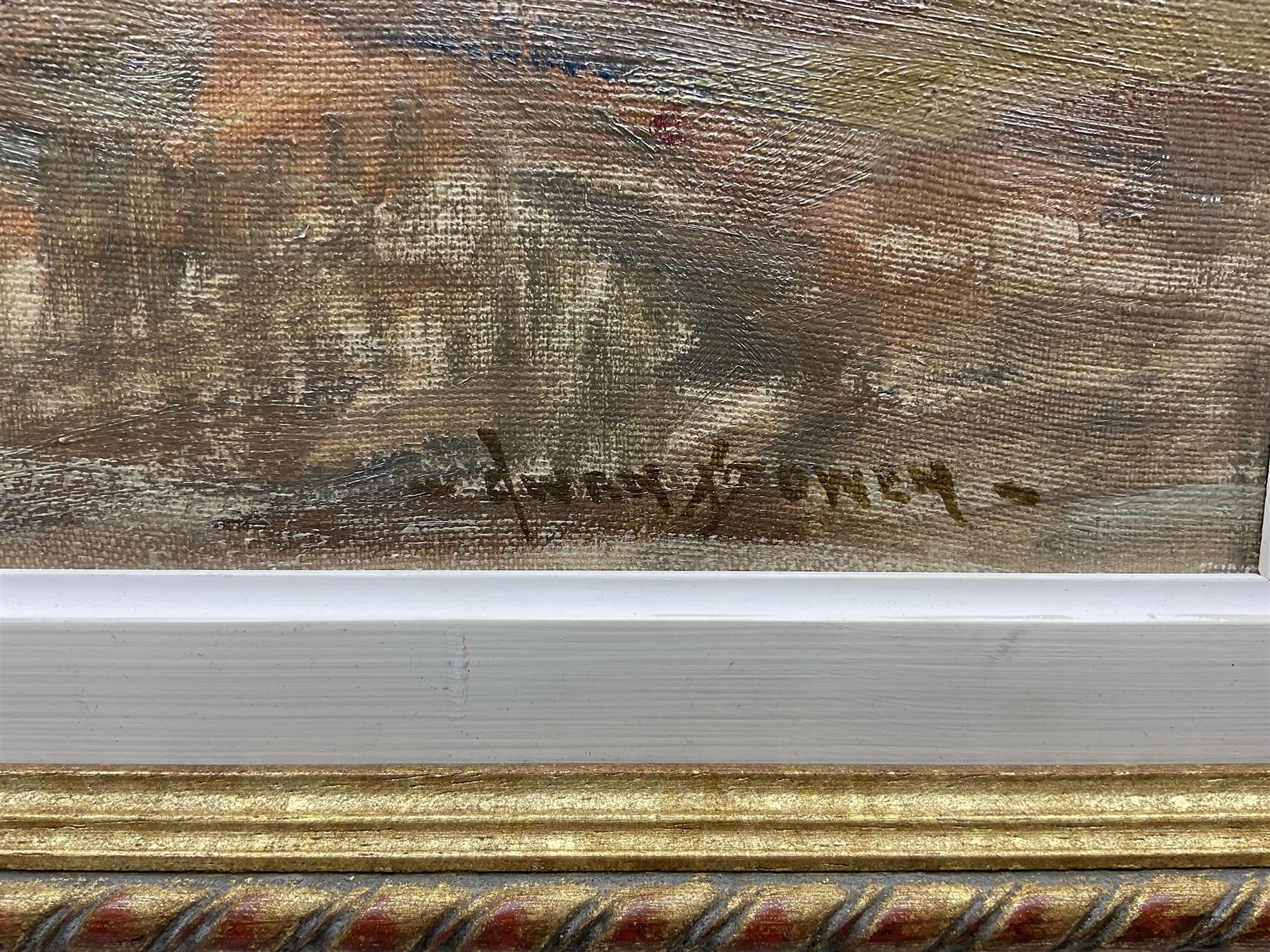 Owen Bowen (Staithes Group 1873-1967): Still Life of Red and White Roses in a Jug, oil on canvas signed 45cm x 60cm