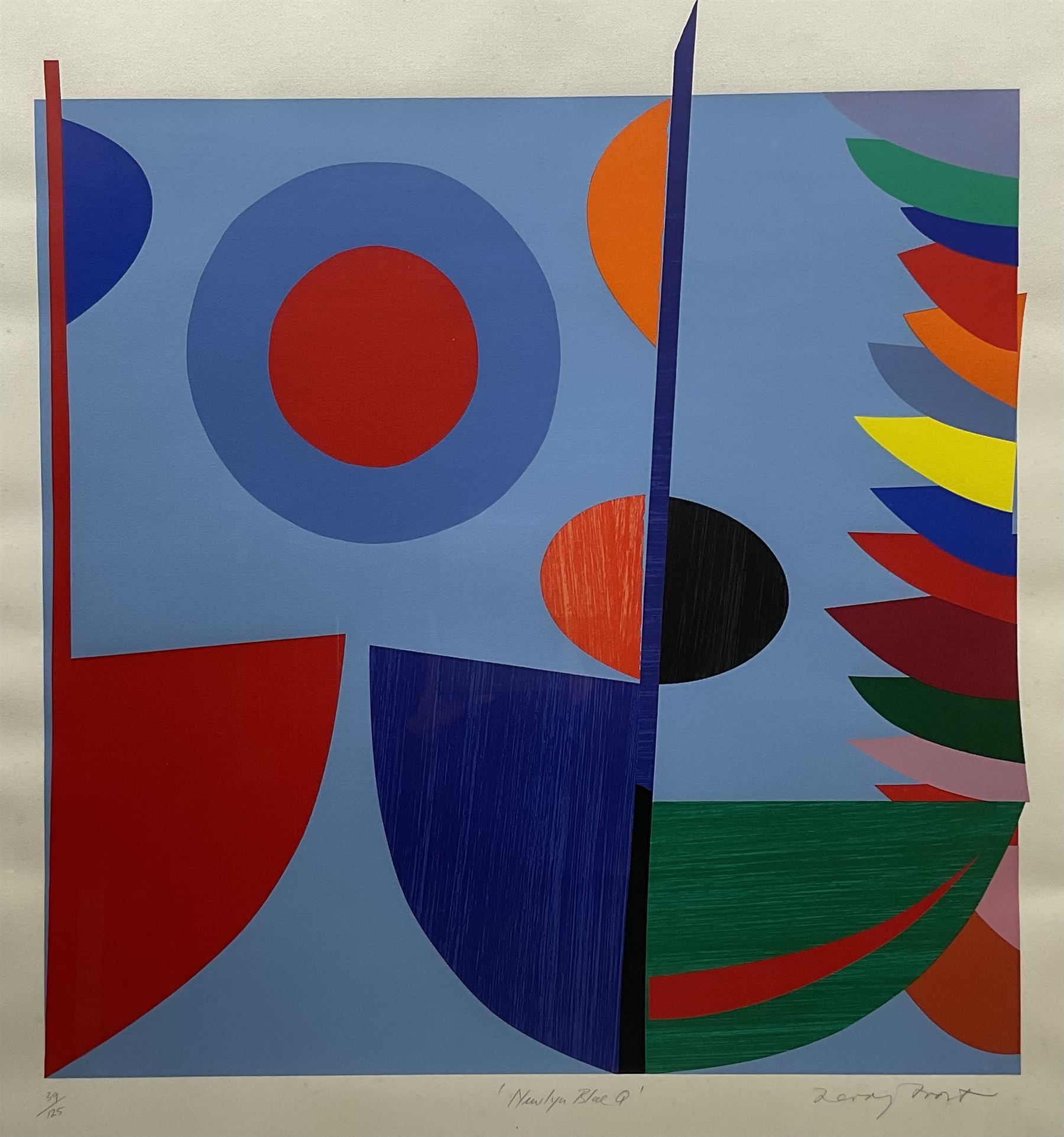 Sir Terry Frost RA (British 1915-2003): 'Newlyn Blue Q' (Kemp 142), screenprint signed titled and numbered 39/125 in pencil pub. 1995, 80cm x 73cm (irregular) with full margins 93cm x 91cm