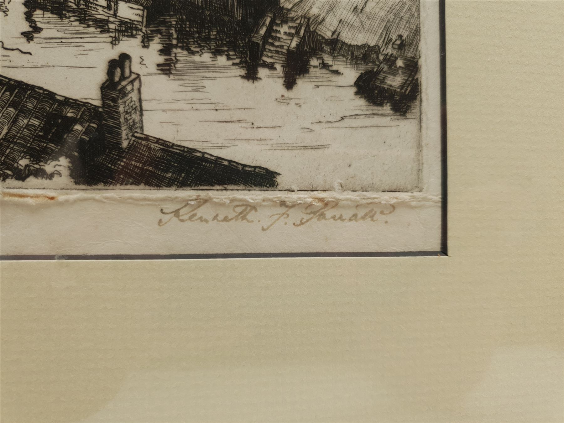 Kenneth F Parratt (British early 20th century): Staithes, etching signed together with English School (20th century): 'Robin Hoods Bay Yorkshire Coast', etching indistinctly signed,  titled in the plate max 20cm x 25cm (2)