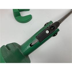 RCBS single station loading press with shell holder and powder funnel; and boxed Lee Powder Measure Kit