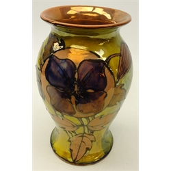  Jonathan Cox (British, 20th Century) baluster vase decorated in the 'Lustre Nouveau Clematis' pattern, H24cm   