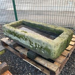 19th century shallow stone trough - THIS LOT IS TO BE COLLECTED BY APPOINTMENT FROM DUGGLEBY STORAGE, GREAT HILL, EASTFIELD, SCARBOROUGH, YO11 3TX
