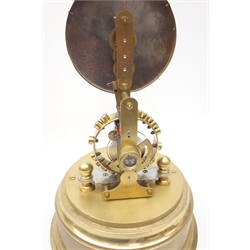  Early 20th century Eureka type electric clock, circular enamel Arabic dial, numbered on back '1689', under glass dome, H37cm (including dome)  