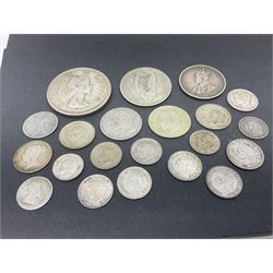 Queen Victoria India 1894 quarter rupee, South Africa 1895 one shilling coin, King George V Australia 1911 one florin - two shillings, Ireland 1928 two shillings sixpence, United States of America 1943 Liberty dime, Queen Elizabeth II South Africa 1957 five shillings and other coinage