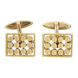 Pair of 9ct gold abstract design cufflinks, London import marks 1973, approx 11gm