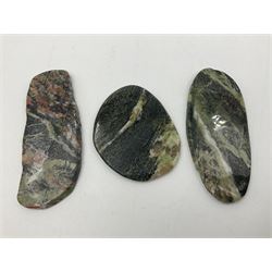 Three lewissian gniess slices, largest L10cm, H4cm 