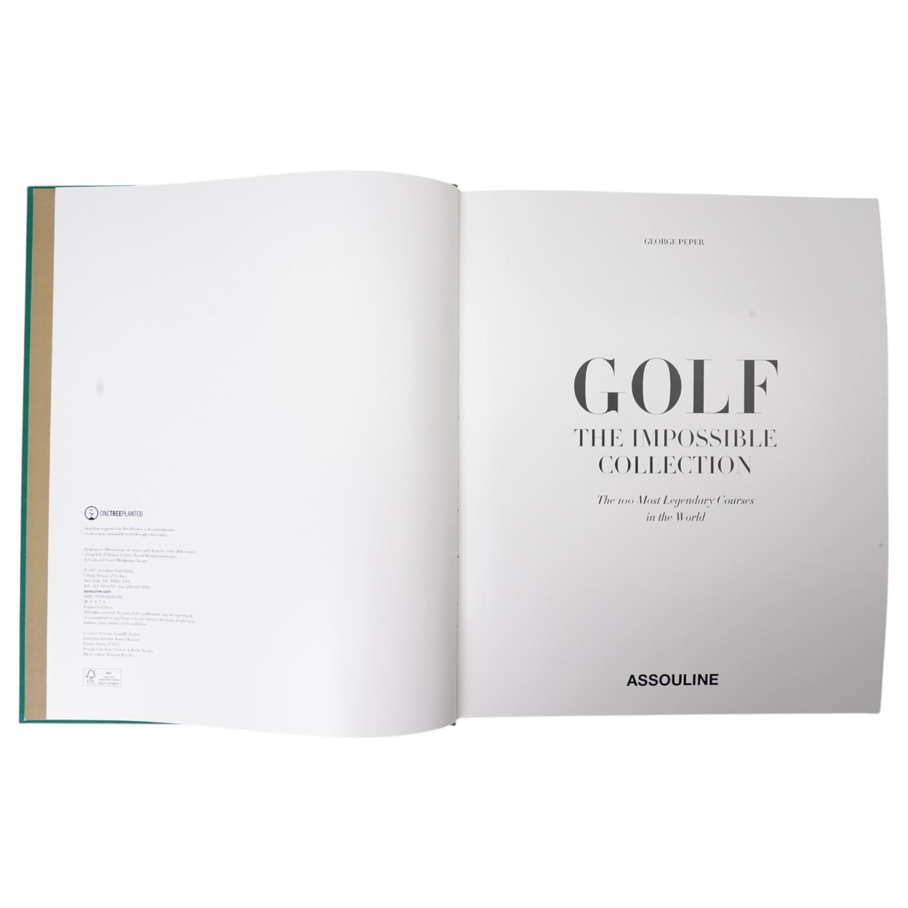 Peper, George - 'Golf: The Impossible Collection'  The 100 most Legendary Courses in the World,  Assouline Publishing,  2017 in luxury slip case with white gloss finish