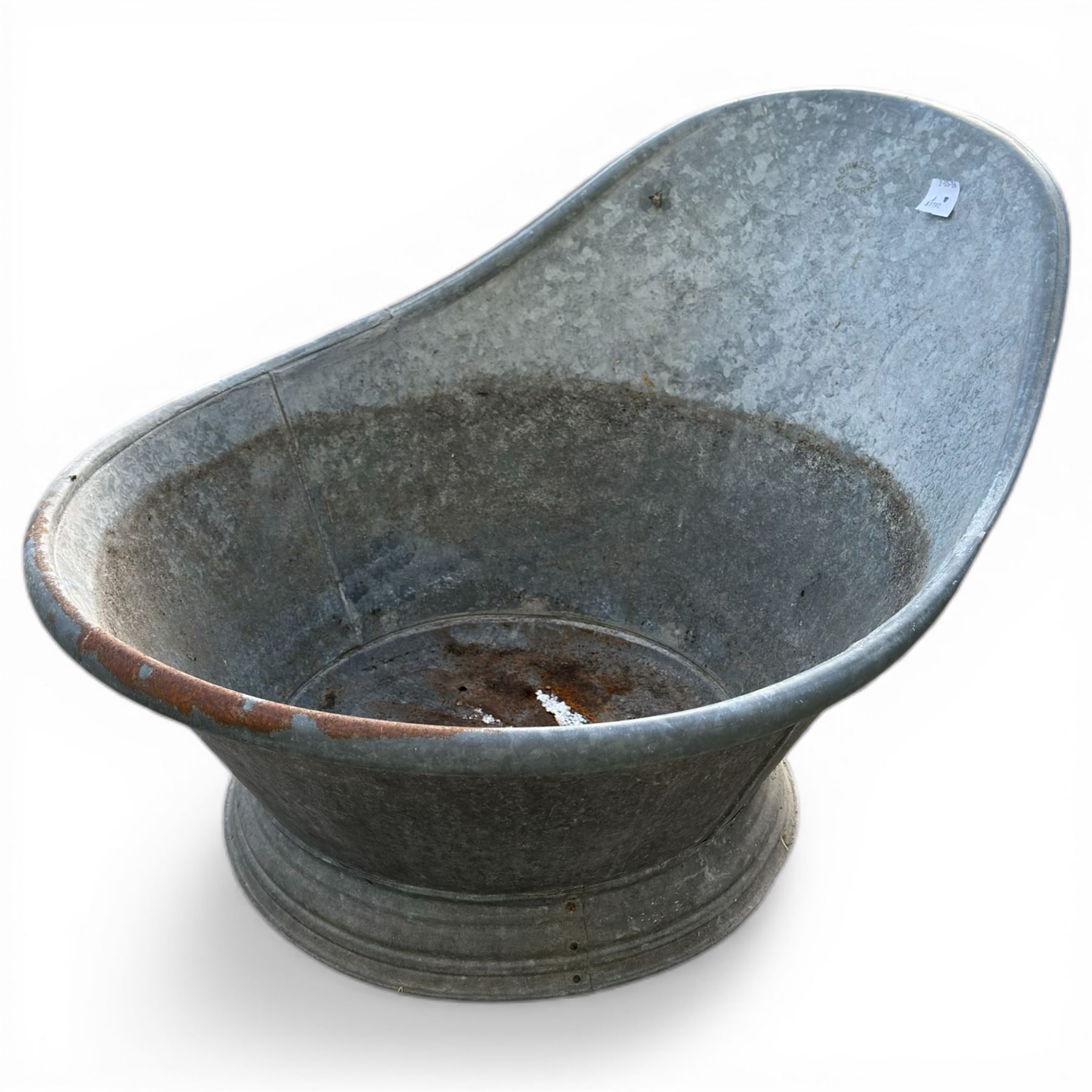 Four galvanised metal buckets/planters