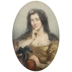 English School (Late 19th century): 'Madame Sarah Grand', oval pastel unsigned 75cm x 49cm 
Notes: Sarah Grand (1854-1943), born Frances Elizabeth Bellenden Clarke, was a pioneering feminist writer who coined the term 'New Women'. Although born in Ireland, as a child she lived in nearby Bridlington, and later moved to London.