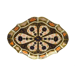  Royal Crown Derby Imari oval dish, pattern no. 1128 dated 1915, L32.5cm   