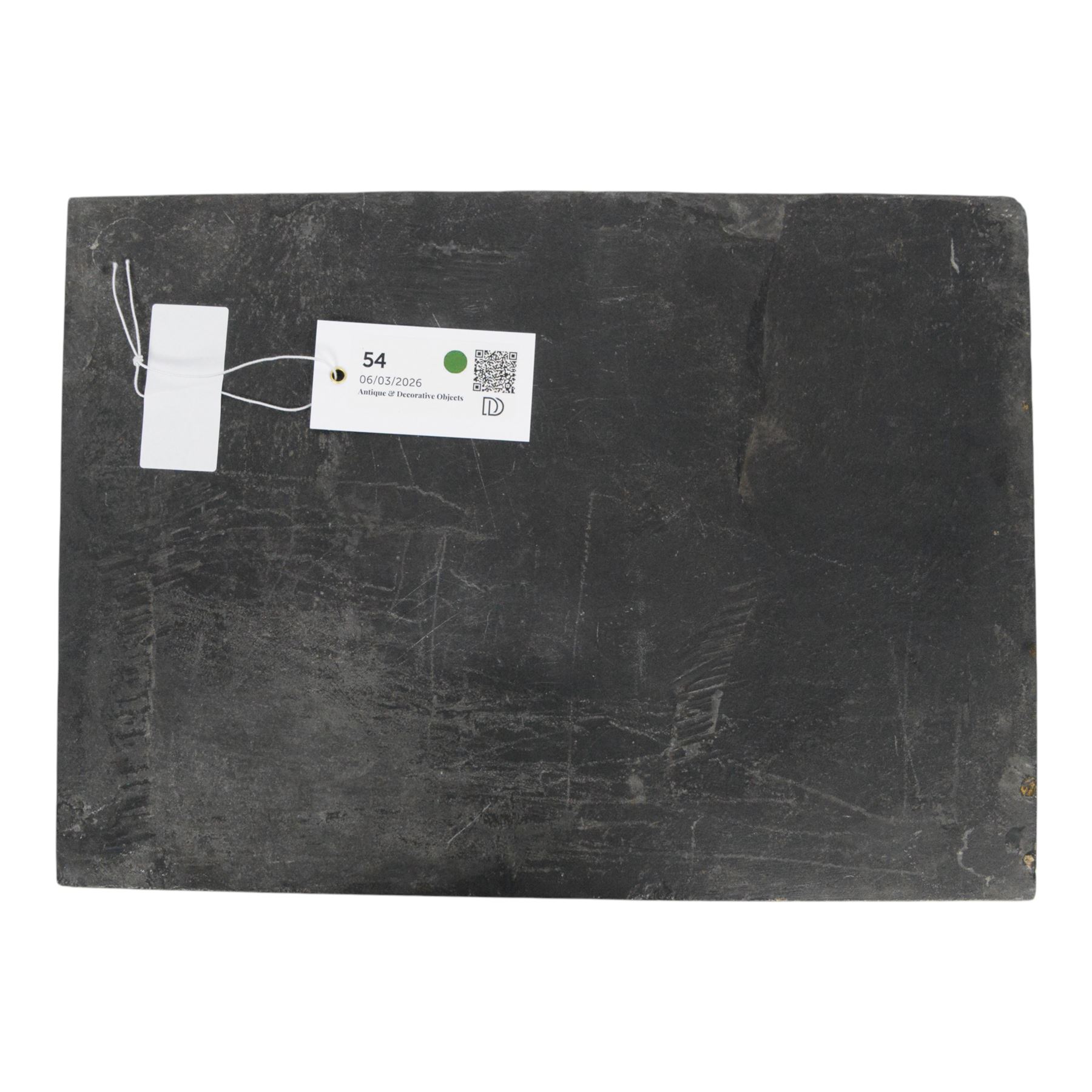 Italian School (late 19th century): Italianate landscape with boats and figures, oil on slate, 27cm x 37cm