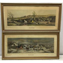 After William Joseph Shayer (British 1811-1892): Coaching Scenes, 'Spring', 'Summer', 'Autumn' and 'Winter', set four 19th century lithographs by CR Stock with later hand-colour pub. Arthur Ackermann, London 1886, 22cm x 66cm (4)
