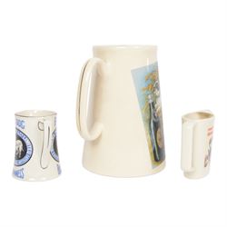 The Hill Church Potteries Bulldog Bass and Guinness Robert Porter & Co water jug, together with another Robert Porter and Co jug and Lovely Day for a Guinness jug, largest H23cm