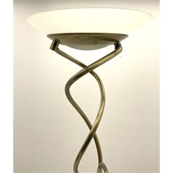 Bronzed satin metal up-lighter with adjustable reading lamp