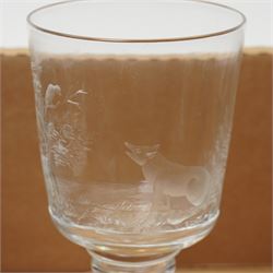 Three 19th century Rummers, one large and two smaller examples, and later glassware (7)