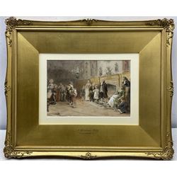 George Goodwin Kilburne (British 1839-1924): 'A Christmas Party', watercolour signed, titled on the original slip 17cm x 24cm