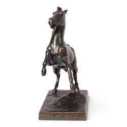 Early 20th century WMF rearing stallion in the manner of Fredrick Wilhelm Wolff, with makers mark to base, H12cm 