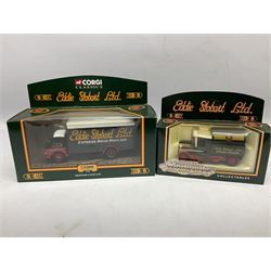 Corgi Eddie Stobart - thirteen various lorries, vans and cars including Reliant Regal, Minis, Land Rover etc; all boxed (13)