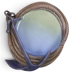 Bing and Grondahl dish the rim modelled as a coiled rope with anchor 2377, D20cm
