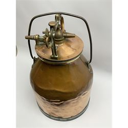 Copper milking churn, H48cm