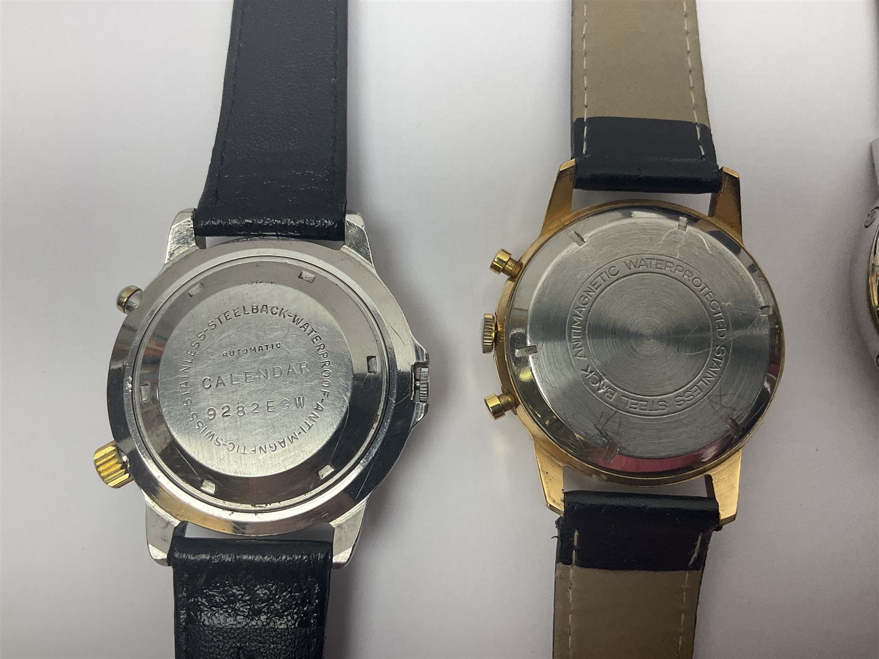 Three automatic wristwatches including Seiko, Debert chronograph and Swiss Emperor and four manual wind wristwatches including Chronograph Swiss, Interpol, Mithras chronograph and Oris