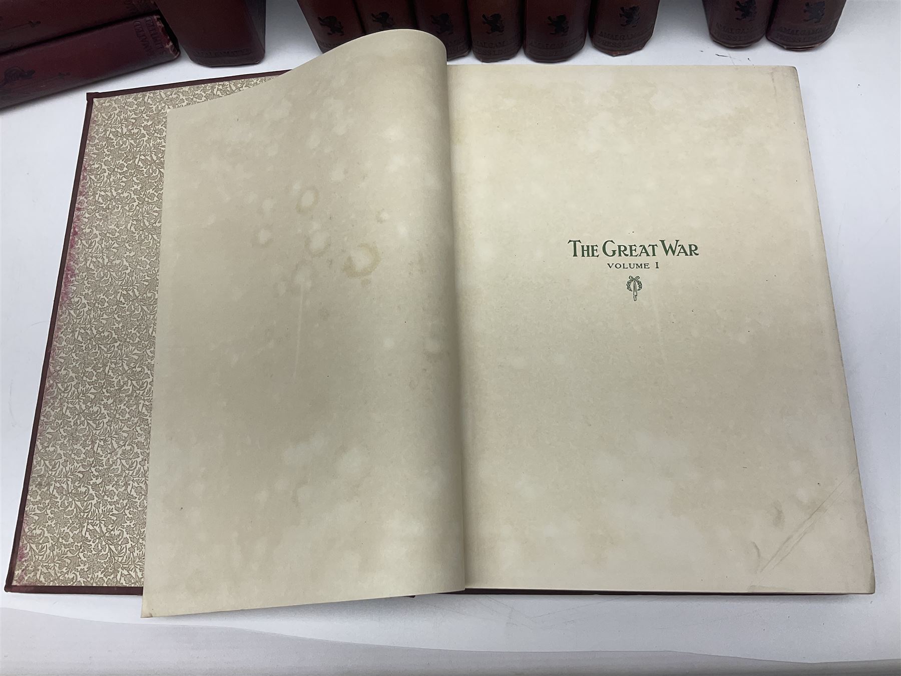 Wilson H.W. (Ed.): The Great War. The Standard History of the All-Europe Conflict. 1914-1919 Amalgamated Press. Uniformly bound in maroon/black cloth; and The War Illustrated. Seven bound volumes (Ex.8) 1914-1919. (20)