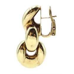 Pair of Chiampesan 9ct gold fancy link pendant stud earrings, London import marks 1993
