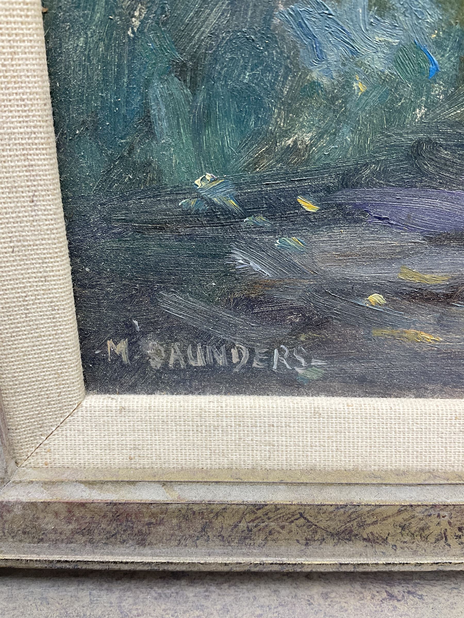 Michelle Saunders (British 1963-): The Footbridge at Grosmont near Whitby, oil on board signed 29cm x 23cm