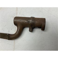 Five 19th century bayonets in relic condition without scabbards comprising British Pattern 1876 socket bayonet with Indian markings; French Model 1874 epee bayonet; and three French Model 1866 sabre bayonets (5)