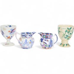 Mason's Acorn pattern goblet, together with Opaque china goblet and two jugs decorated in chinoiserie patterns, goblet H13cm