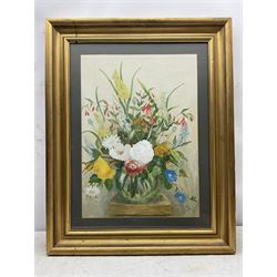 English School (20th century): Still Life of Flowers, watercolour and gouache unsigned 58cm x 41cm