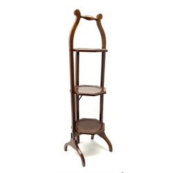 A three tier folding wooden cake stand, H90cm.