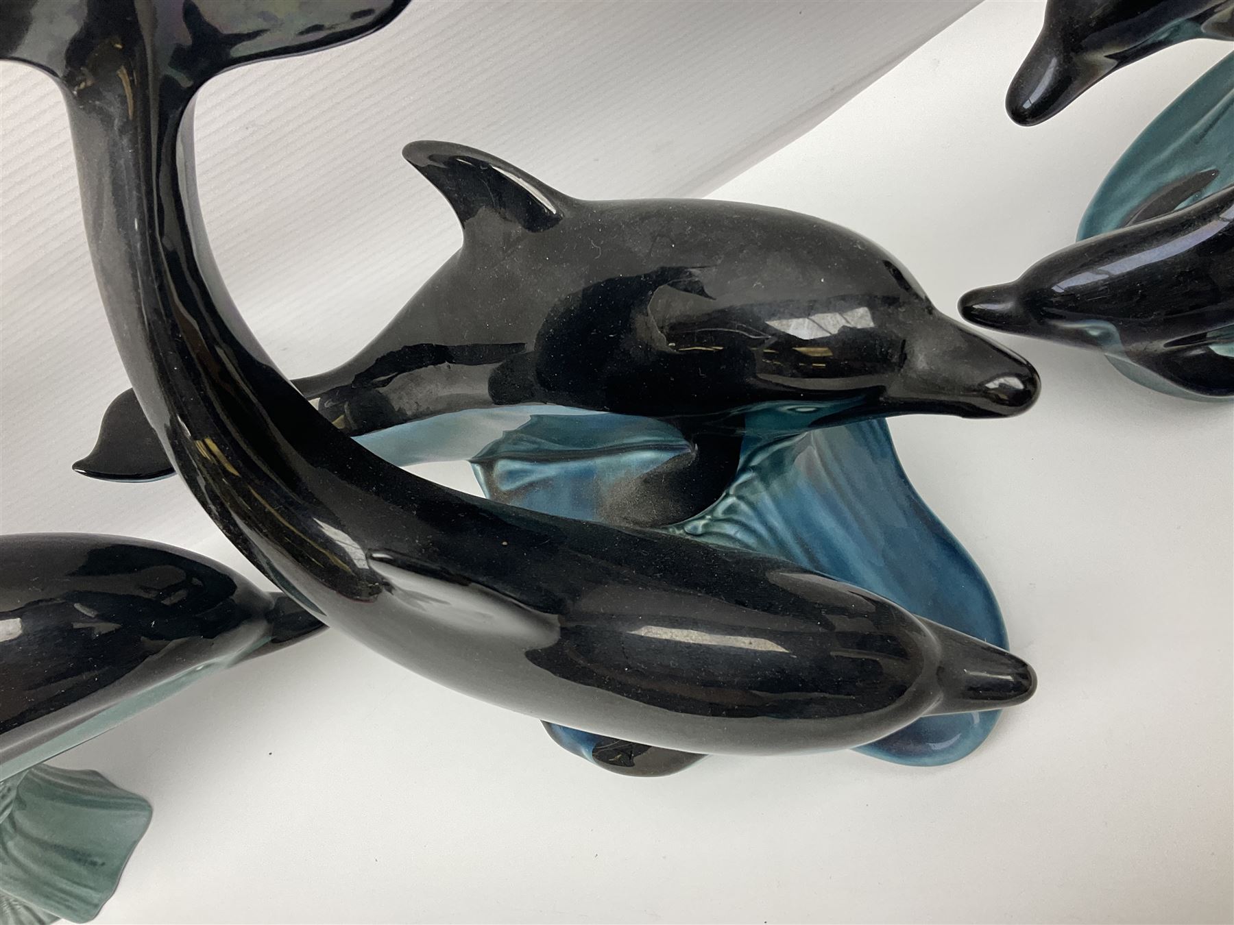 Collection of Poole pottery animals, including frogs, owls, otters, dolphins, mice etc, all with printed mark beneath (23)