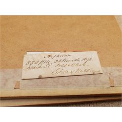 Thomas Hudson (British 1844-1920): 'A Recollection of Cox' and Sun Through the Clouds, pair watercolours, one signed titled and indistinctly dated on original label verso 12cm x 17cm