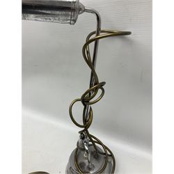 Quantity of post cards in six albums, local interest and photographic postcards, together with an art deco style table lamp