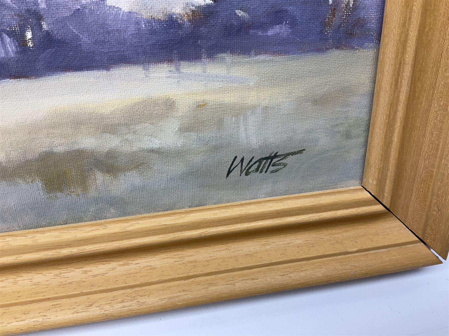 Tony Watts (British 20th century): 'St Mary's and Beverley from the Westwood', oil on board signed together with Noel Crooks (British 20th century): 'Morning Sun', watercolour signed max 40cm x 50cm (2)