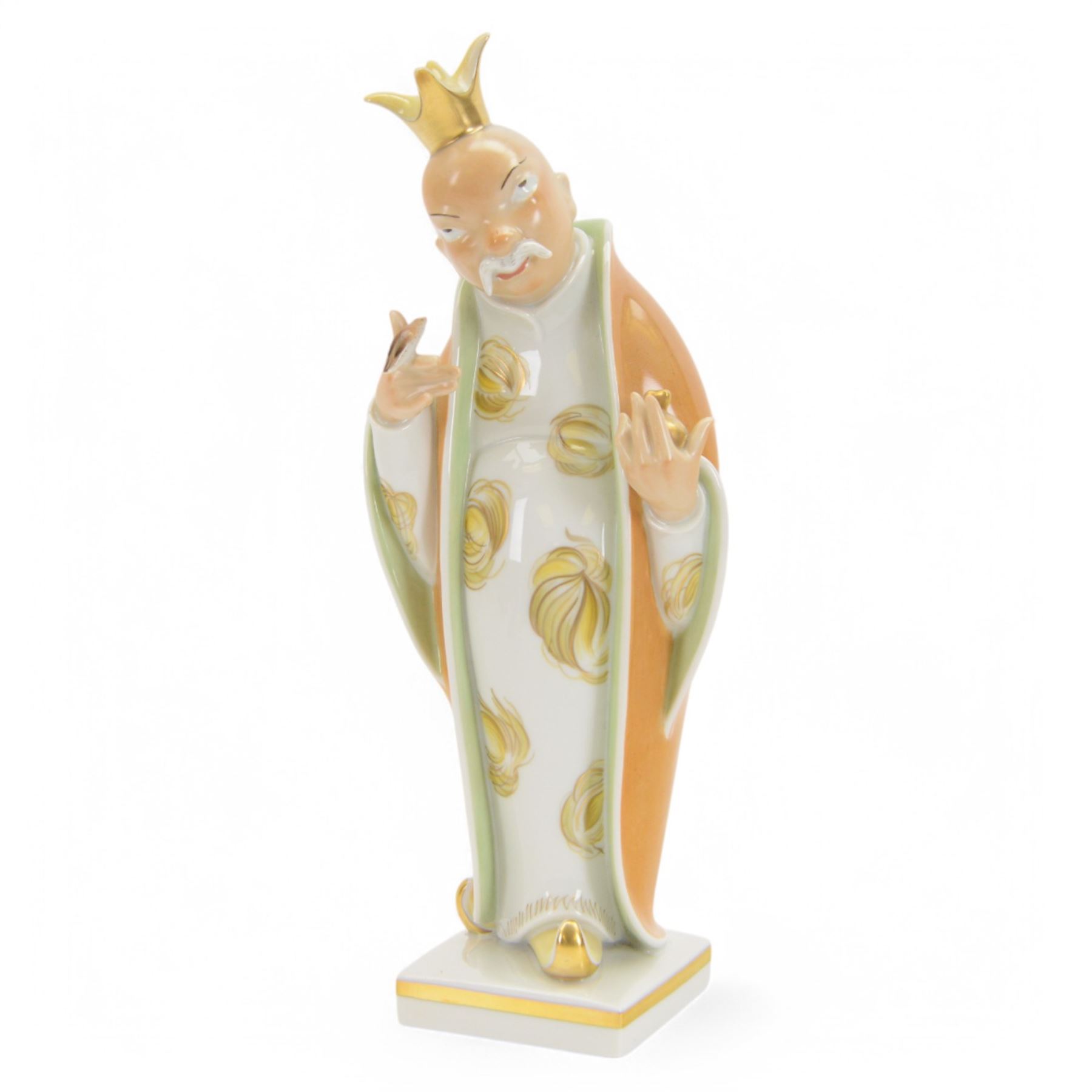 Royal Copenhagen Emperor & The Nightingale, figure designed by Johannes Hedegaard, no.4367, with printed mark beneath, H30cm