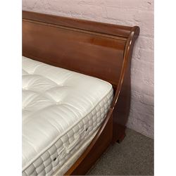 And So to Bed French cherry wood 6’ SuperKing sleigh bedstead with sprung base, and Harrison Rosario 9700 mattress