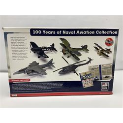 Airfix 100 Years of Naval Aviation Collection construction kit; and 21st Century Toys Messerschmitt BF-109G-14 construction kit; both boxed (2)
