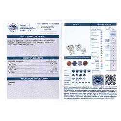 Pair of 18ct white gold round brilliant cut diamond stud earrings, stamped 750, total diamond weight 0.80 carat, with World Gemological Institute Report