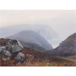 Frederick John Widgery (British 1861-1942): View Towards the Cliffs, gouache signed 21cm x 29cm