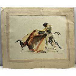 John Rattenbury Skeaping RA (British 1901-1980): 'Matador and Bull', colour lithograph signed in pencil 38cm x 50cm (unframed)