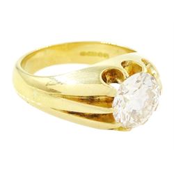 18ct gold diamond ring, ten claw set with a single round brilliant cut diamond of approx 2.75 carat, London 1976