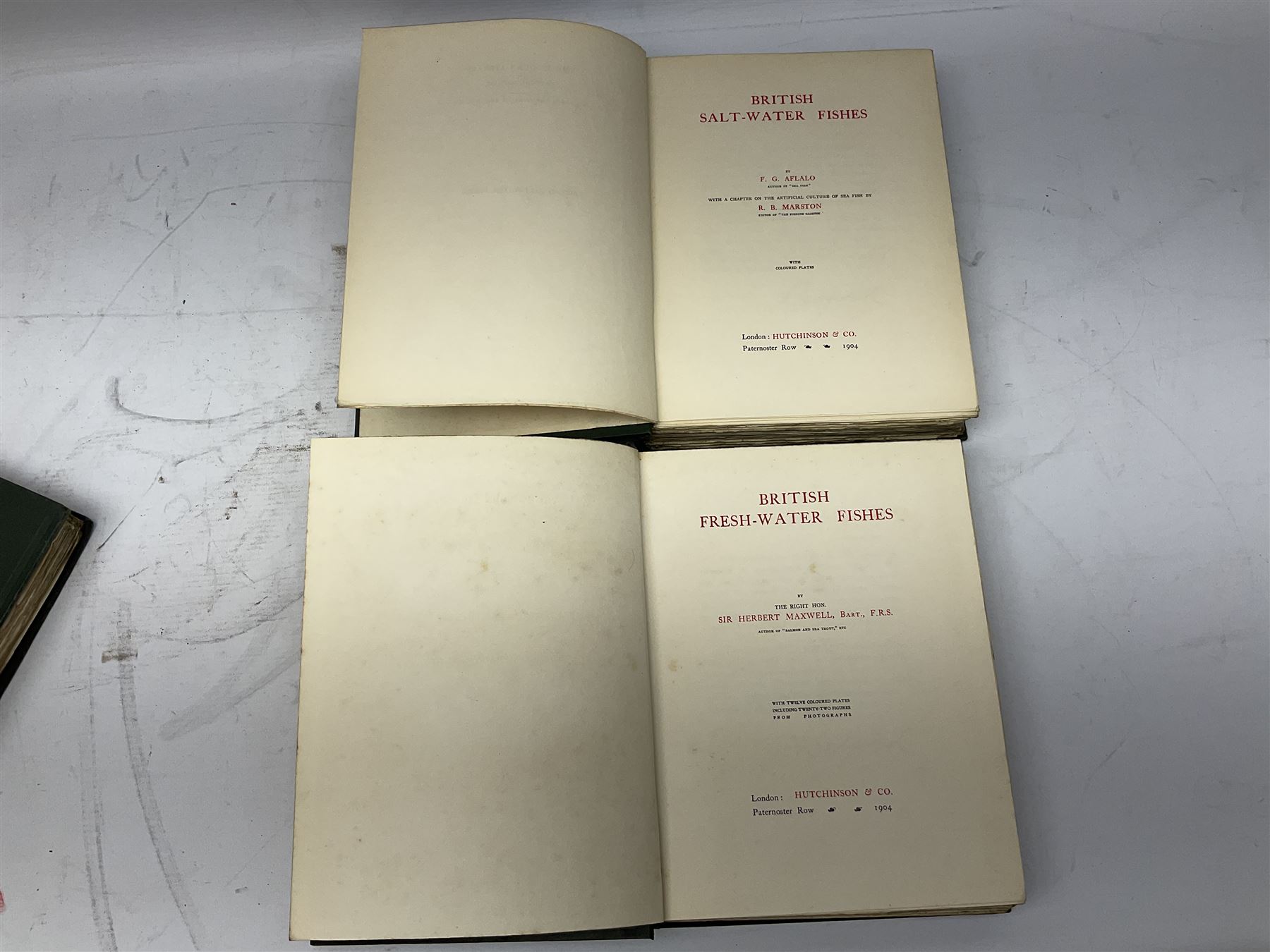 Maxwell, Herbert; 'British Fresh-Water Fish', Afalo, F.G; 'British Salt Water Fish', Hulme, F. Edward: 'Wild Fruits of the countryside' Boulger, G.S; Familiar Trees, two volumes, all with coloured plates, together with three other books