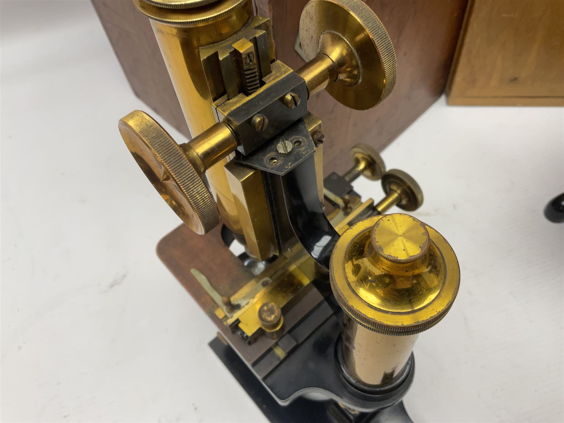 Three W. Watson & Sons microscopes, comprising Kima no 58173, Low power binocular no 98846 and High power binocular no 103144, all boxed 